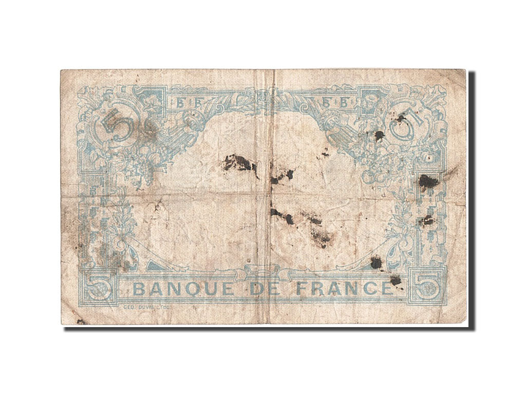 Banconote, Francia, 5 Francs, 5 F 1912-1917 ''Bleu'', 1916, 1916-06-28, MB