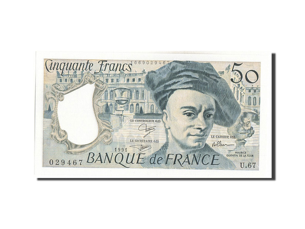 Biljet, Frankrijk, 50 Francs, 50 F 1976-1992 ''Quentin de La Tour'', 1991