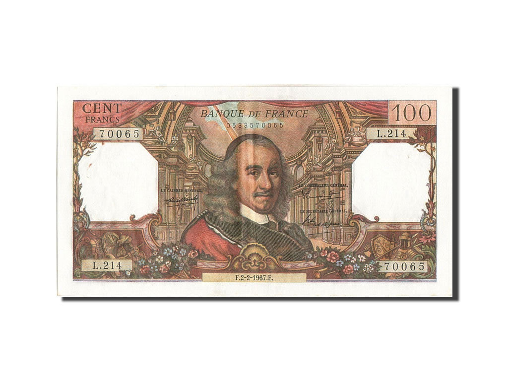 Banknot, Francja, 100 Francs, Corneille, 1967, 1967-02-02, EF(40-45)
