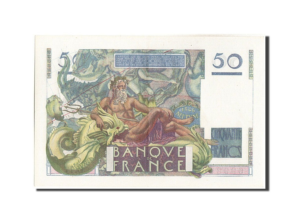 Geldschein, Frankreich, 50 Francs, 50 F 1946-1951 ''Le Verrier'', 1947