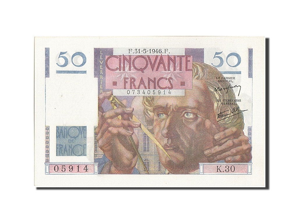 Banknote, France, 50 Francs, 50 F 1946-1951 ''Le Verrier'', 1946, 1946-05-31