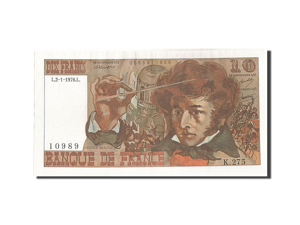 Billet, France, 10 Francs, 10 F 1972-1978 ''Berlioz'', 1976, 1976-01-02, SPL+