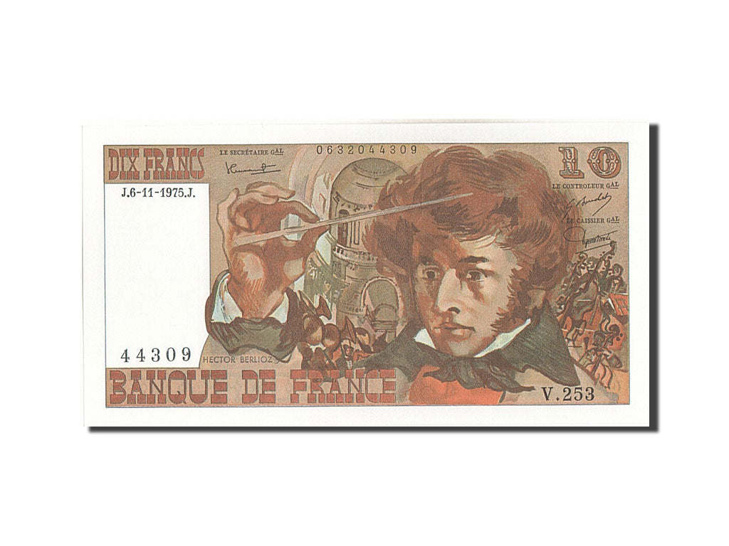 Biljet, Frankrijk, 10 Francs, 10 F 1972-1978 ''Berlioz'', 1975, 1975-11-06