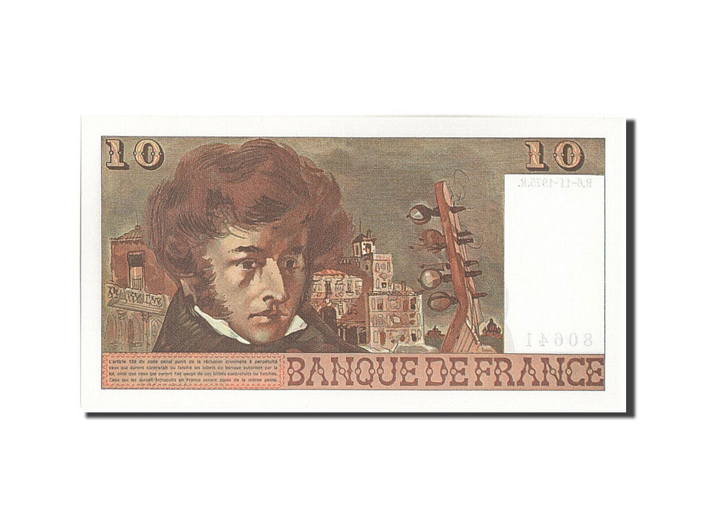 Geldschein, Frankreich, 10 Francs, 10 F 1972-1978 ''Berlioz'', 1975, 1975-11-06