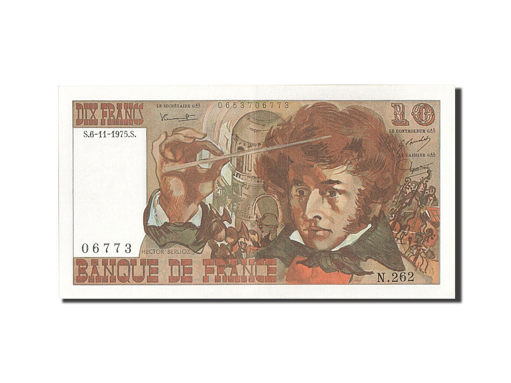 Billete, Francia, 10 Francs, 10 F 1972-1978 ''Berlioz'', 1975, 1975-11-06, SC