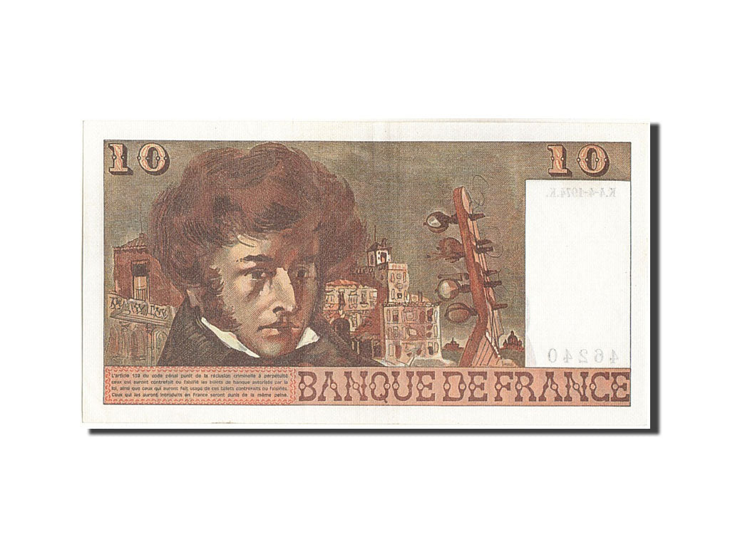 Geldschein, Frankreich, 10 Francs, 10 F 1972-1978 ''Berlioz'', 1979, 1974-04-04