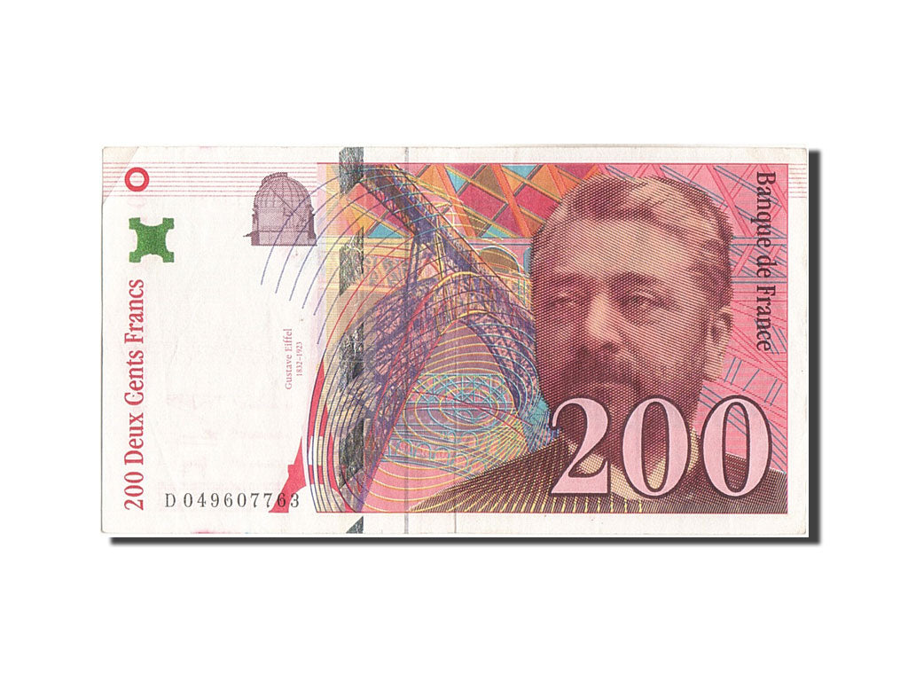 Banknot, Francja, 200 Francs, Eiffel, 1993, EF(40-45), Fayette:75.3b, KM:159a