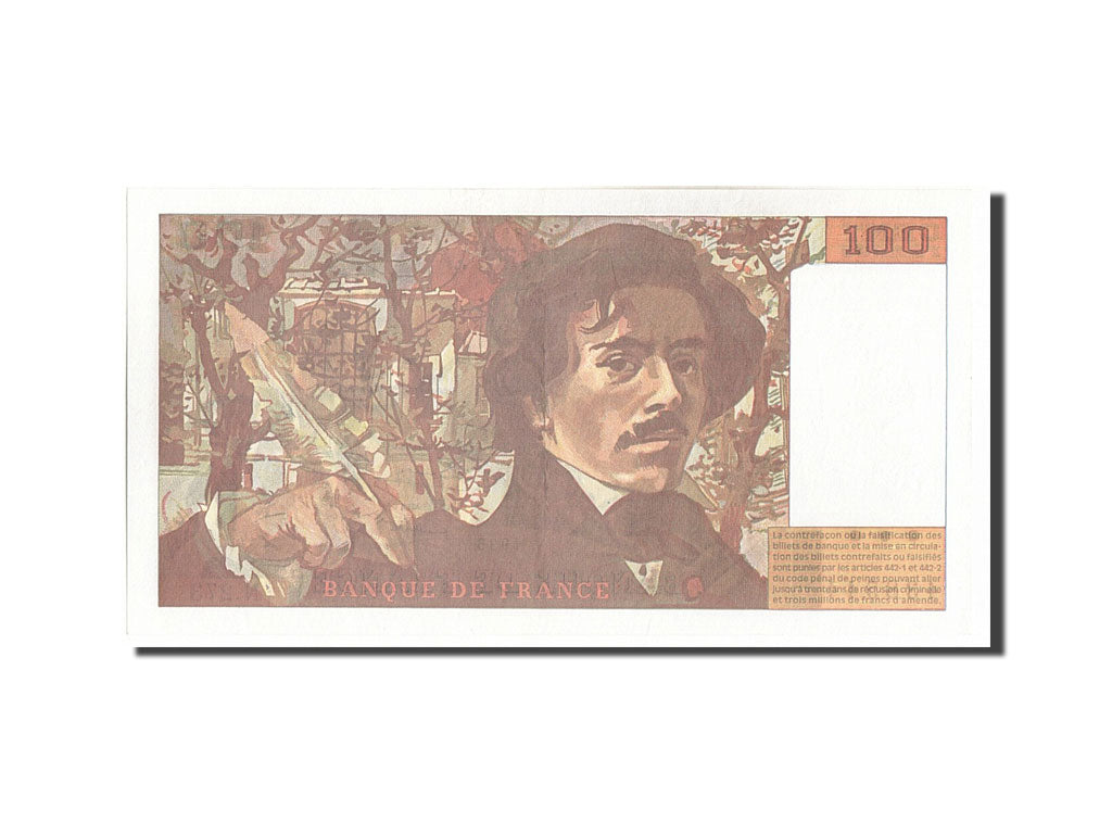Biljet, Frankrijk, 100 Francs, 100 F 1978-1995 ''Delacroix'', 1995, SPL