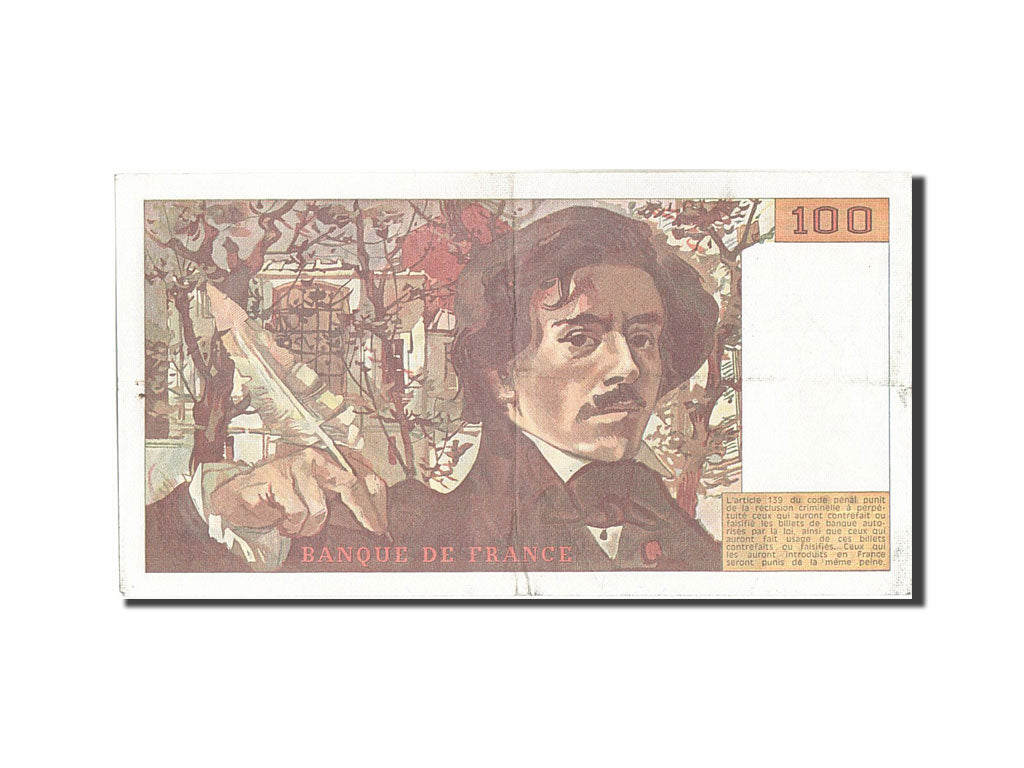 Banconote, Francia, 100 Francs, 100 F 1978-1995 ''Delacroix'', 1989, SPL-