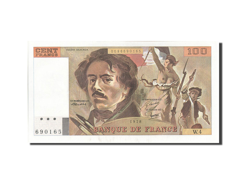 Banknote, France, 100 Francs, 100 F 1978-1995 ''Delacroix'', 1978, UNC(63)