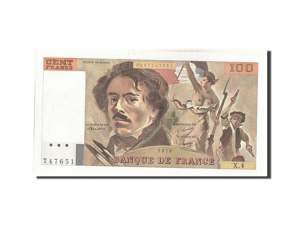 Geldschein, Frankreich, 100 Francs, 100 F 1978-1995 ''Delacroix'', 1978, VZ