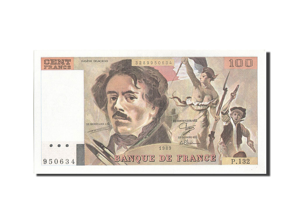 Banknote, France, 100 Francs, 100 F 1978-1995 ''Delacroix'', 1989, UNC(64)