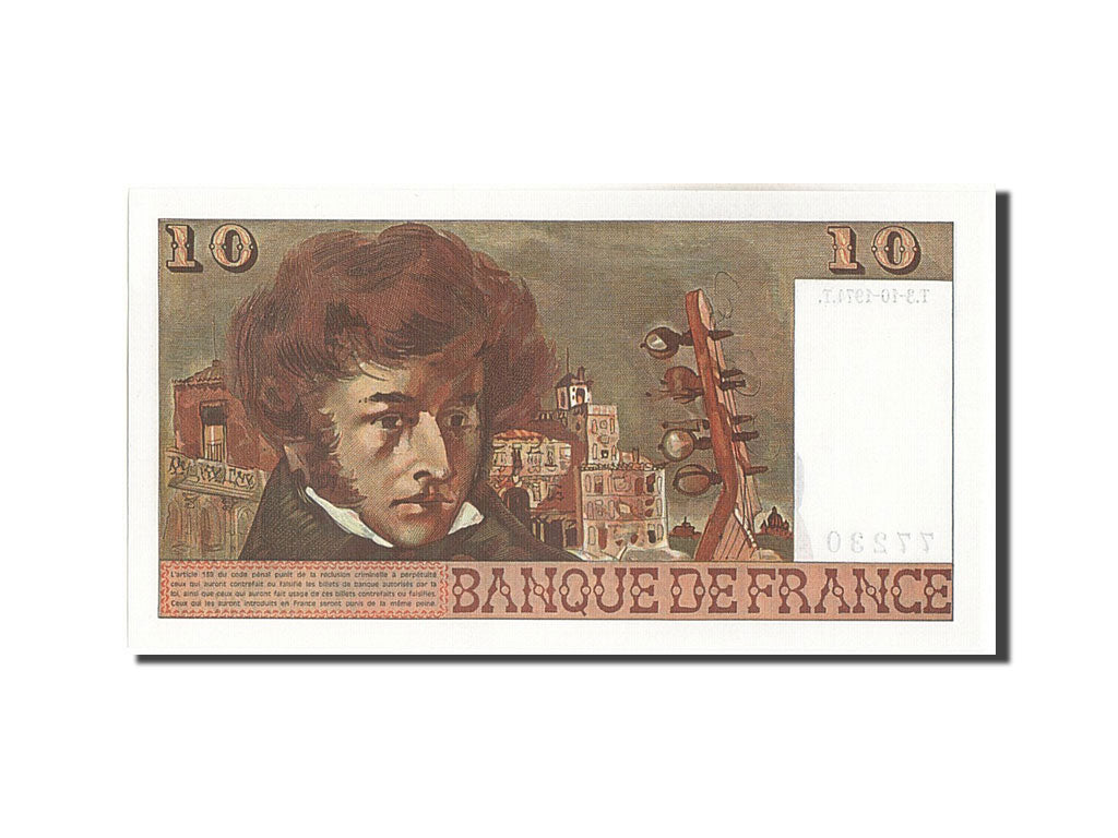 Banconote, Francia, 10 Francs, 10 F 1972-1978 ''Berlioz'', 1974, 1974-10-03