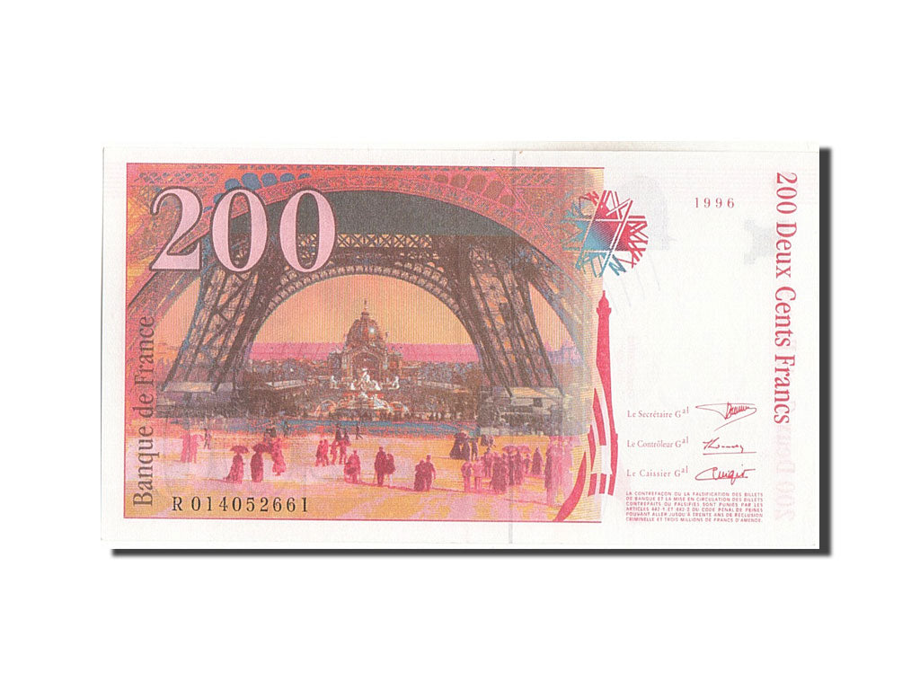Banconote, Francia, 200 Francs, 200 F 1995-1999 ''Eiffel'', 1996, SPL+