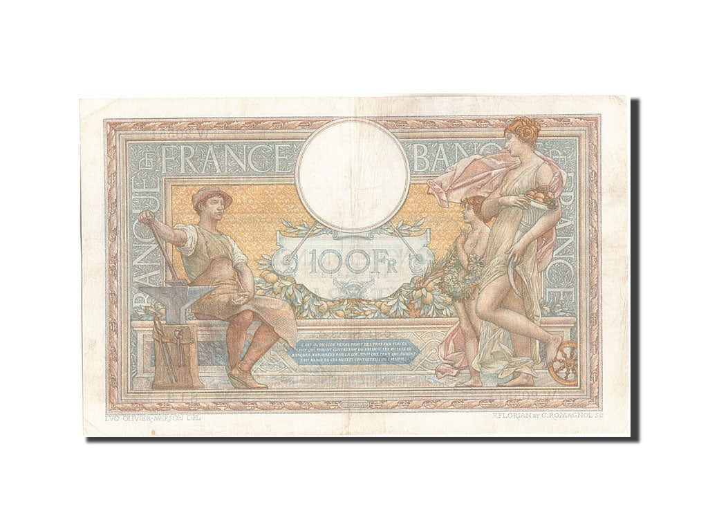 Banknote, France, 100 Francs, 100 F 1908-1939 ''Luc Olivier Merson'', 1928