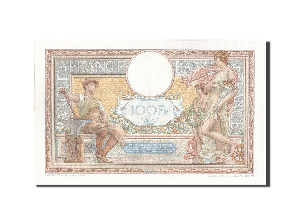 Billete, Francia, 100 Francs, 100 F 1908-1939 ''Luc Olivier Merson'', 1930