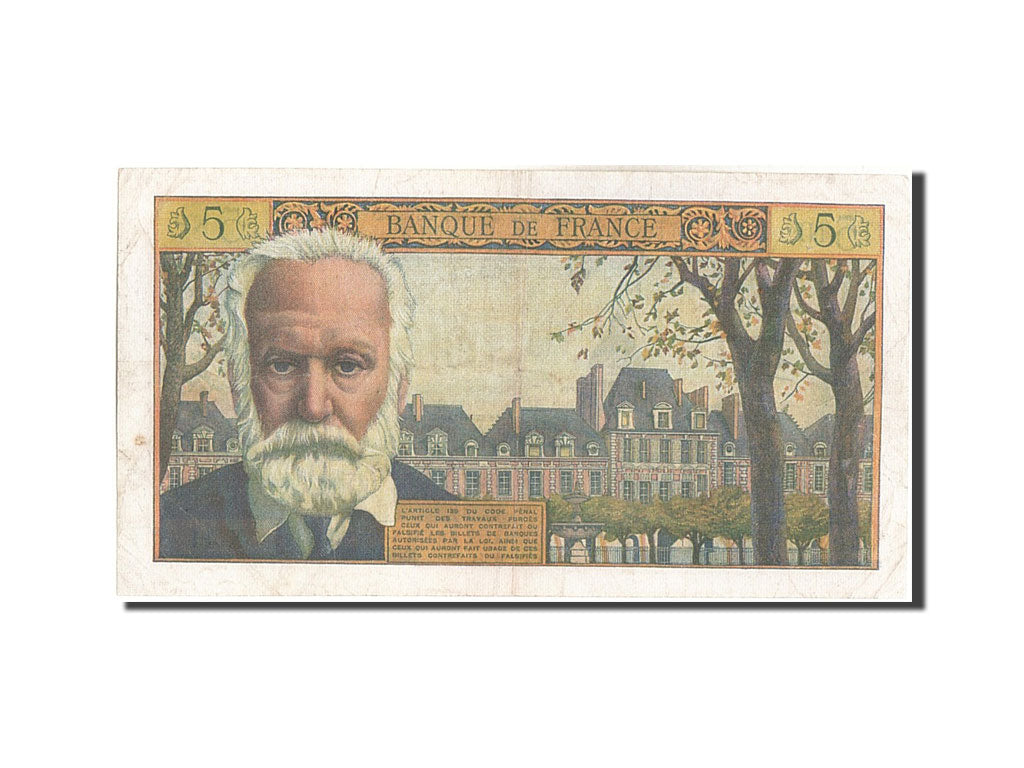 Biljet, Frankrijk, 5 Nouveaux Francs, 5 NF 1959-1965 ''Victor Hugo'', 1960