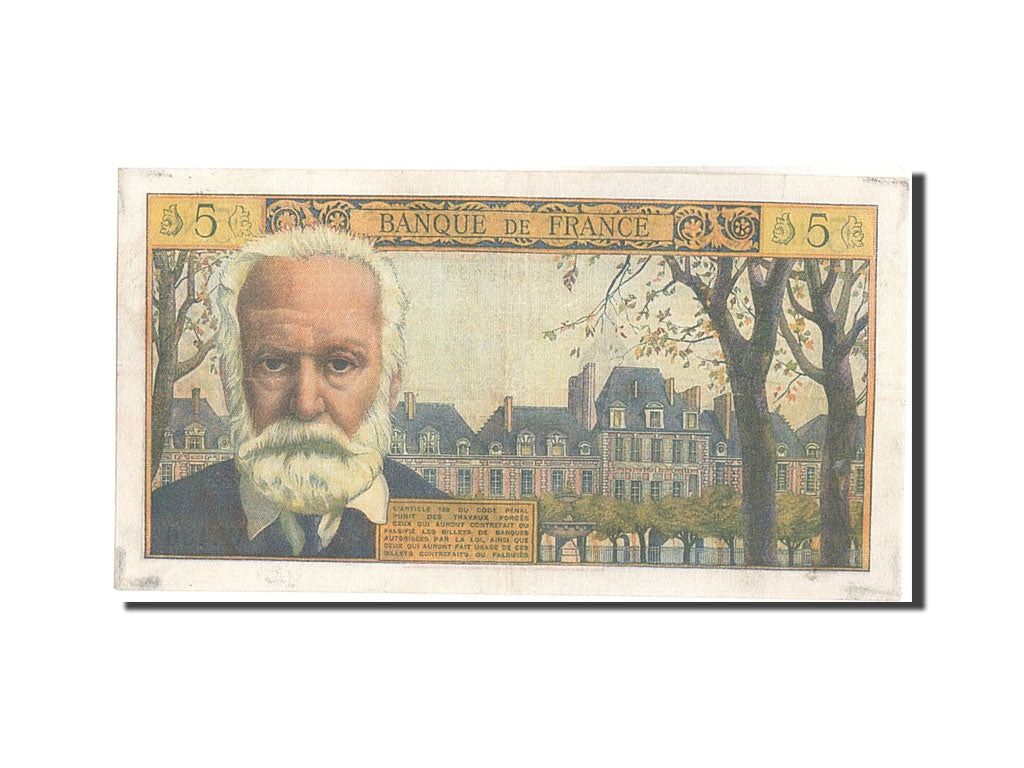 Billet, France, 5 Nouveaux Francs, 5 NF 1959-1965 ''Victor Hugo'', 1965