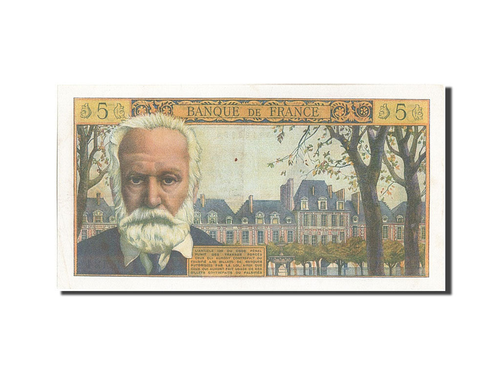 Biljet, Frankrijk, 5 Nouveaux Francs, 5 NF 1959-1965 ''Victor Hugo'', 1964