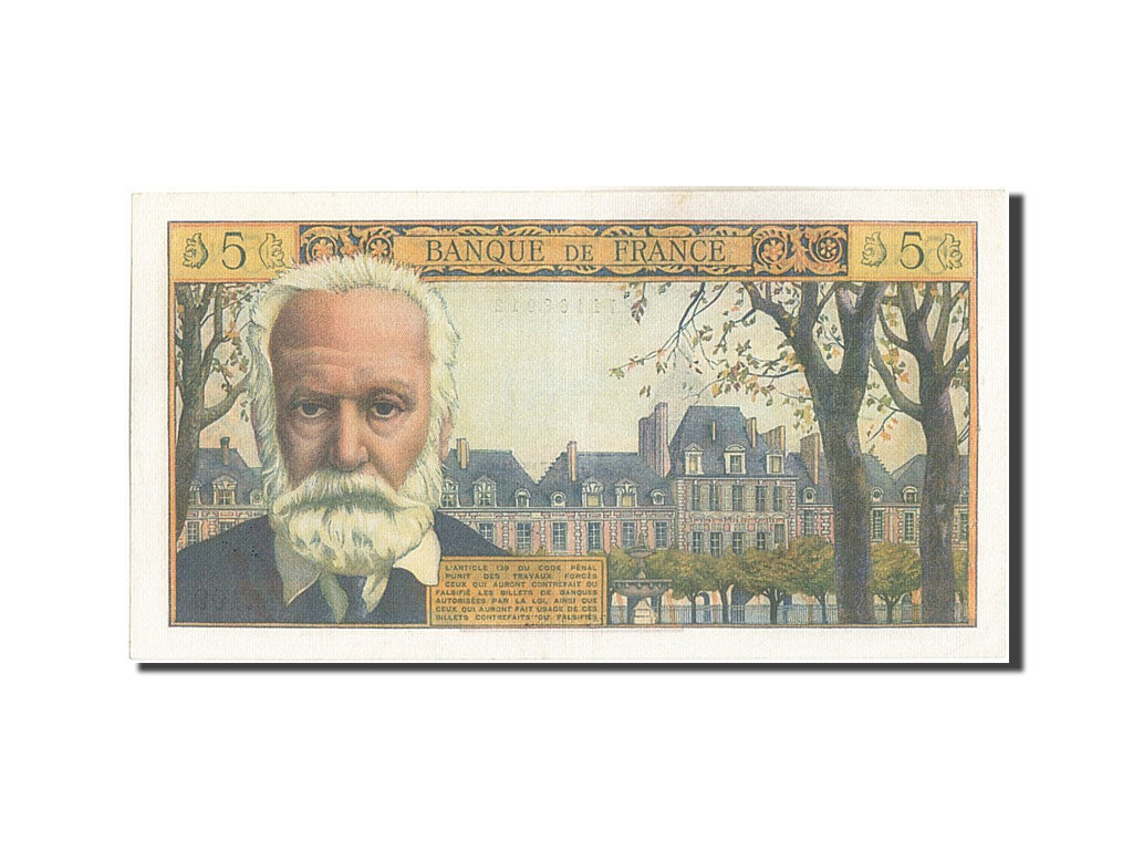 Billete, Francia, 5 Nouveaux Francs, 5 NF 1959-1965 ''Victor Hugo'', 1963