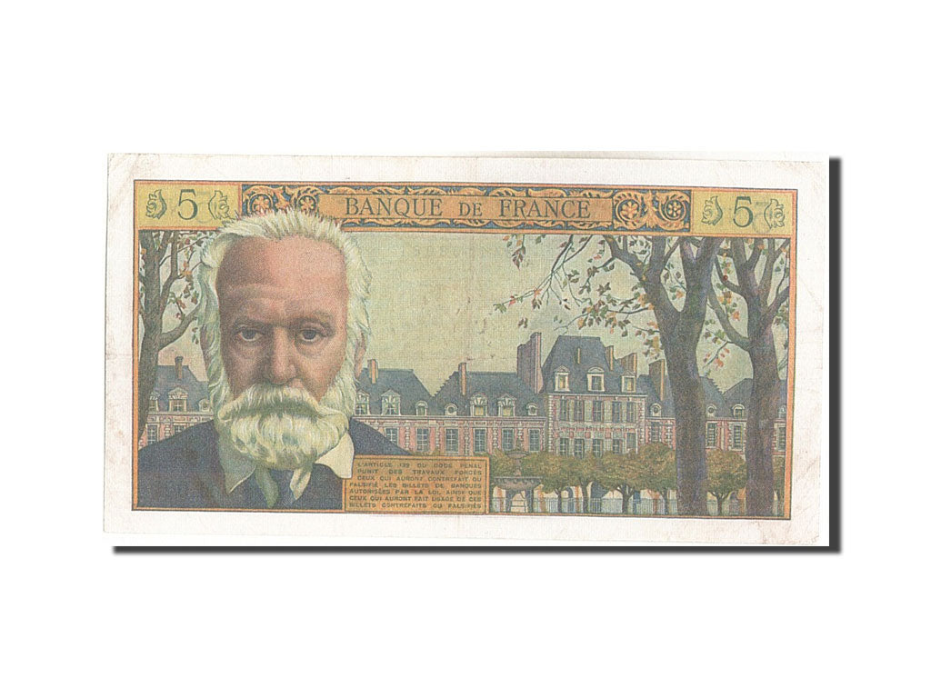 Billete, Francia, 5 Nouveaux Francs, 5 NF 1959-1965 ''Victor Hugo'', 1963