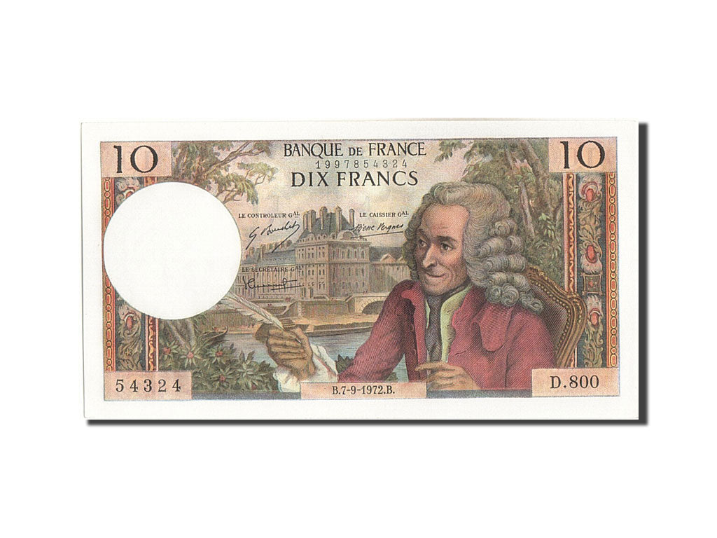 Banknote, France, 10 Francs, 10 F 1963-1973 ''Voltaire'', 1972, 1972-09-07