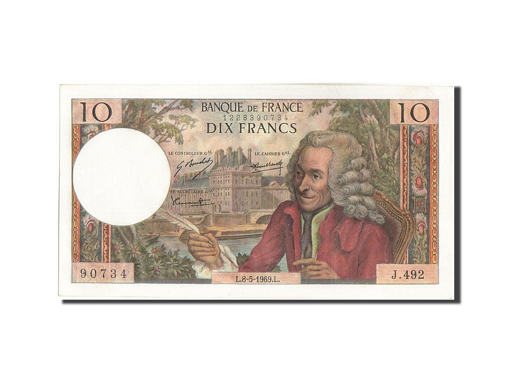 Banknote, France, 10 Francs, 10 F 1963-1973 ''Voltaire'', 1969, 1969-05-08