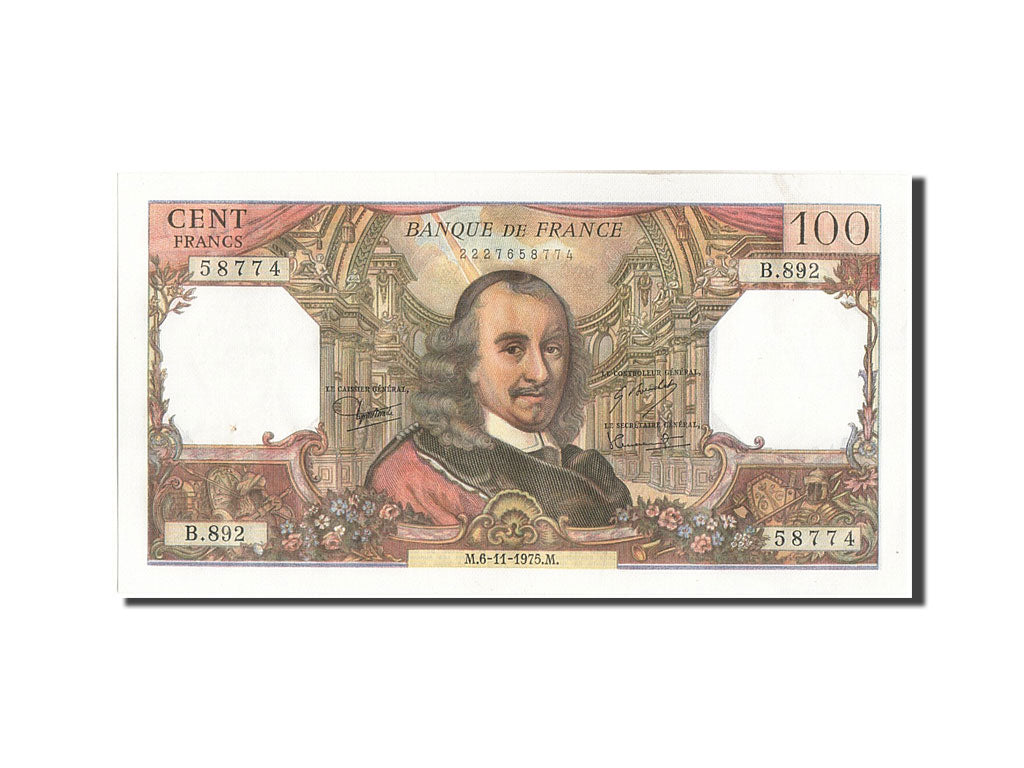 Banconote, Francia, 100 Francs, 100 F 1964-1979 ''Corneille'', 1975, 1975-11-06