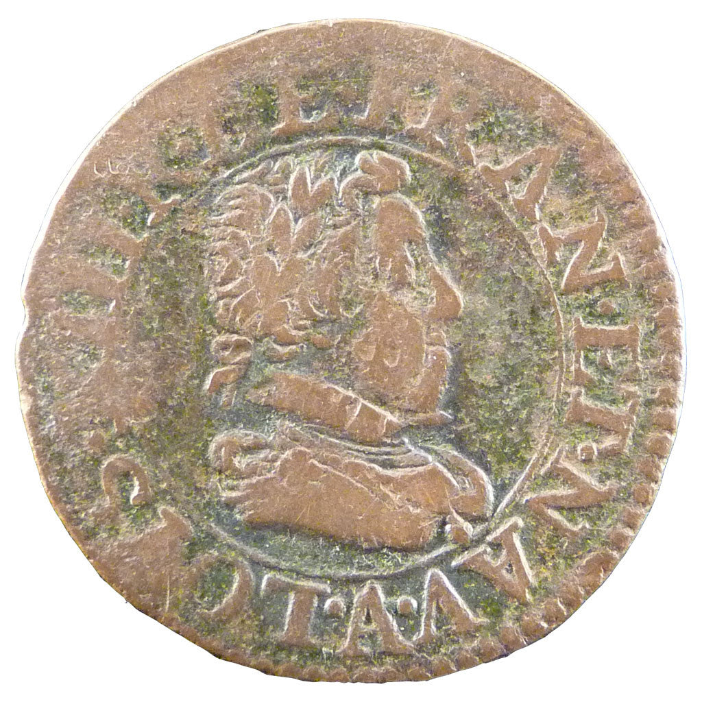 Coin, France, Louis XIII, Double tournois, buste enfantin, Double Tournois