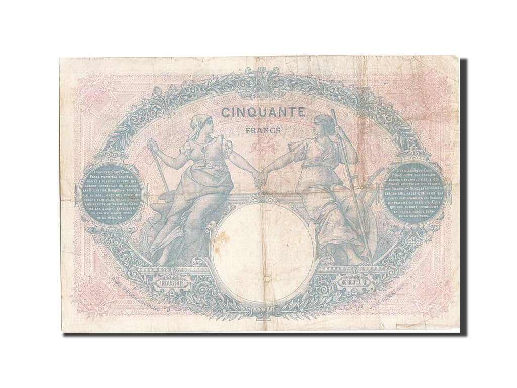 Geldschein, Frankreich, 50 Francs, 50 F 1889-1927 ''Bleu et Rose'', 1926