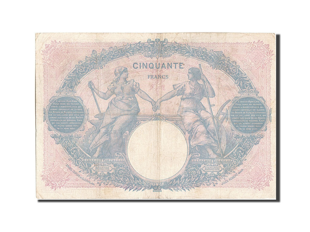 Biljet, Frankrijk, 50 Francs, 50 F 1889-1927 ''Bleu et Rose'', 1924, 1924-09-02