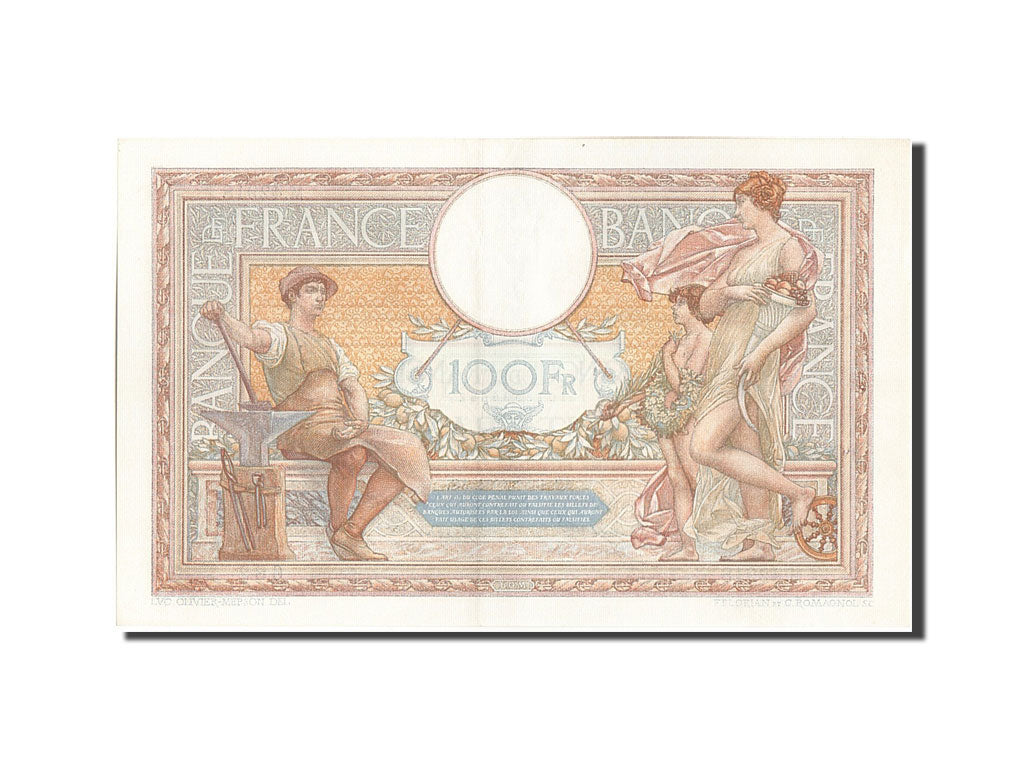 Billete, Francia, 100 Francs, 100 F 1908-1939 ''Luc Olivier Merson'', 1934