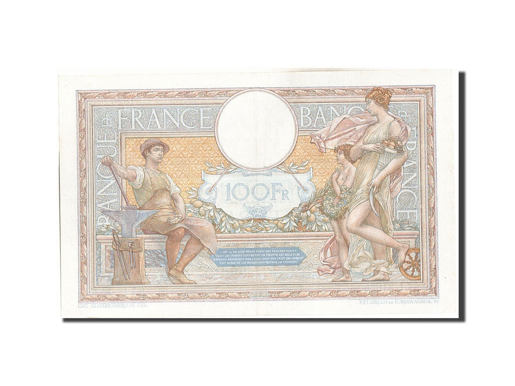 Banconote, Francia, 100 Francs, 100 F 1908-1939 ''Luc Olivier Merson'', 1931
