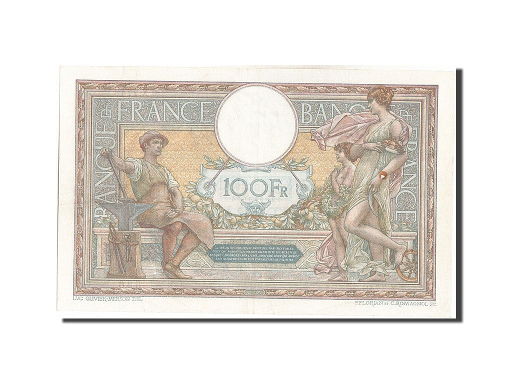 Banknote, France, 100 Francs, 100 F 1908-1939 ''Luc Olivier Merson'', 1921