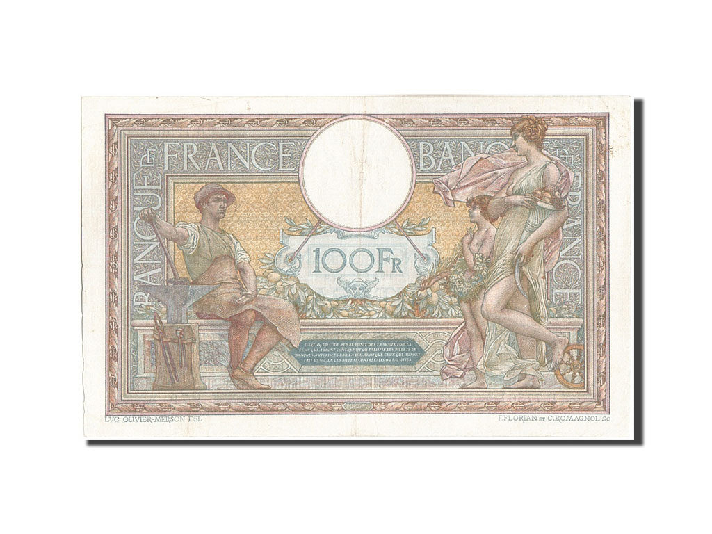 Billet, France, 100 Francs, 100 F 1908-1939 ''Luc Olivier Merson'', 1921
