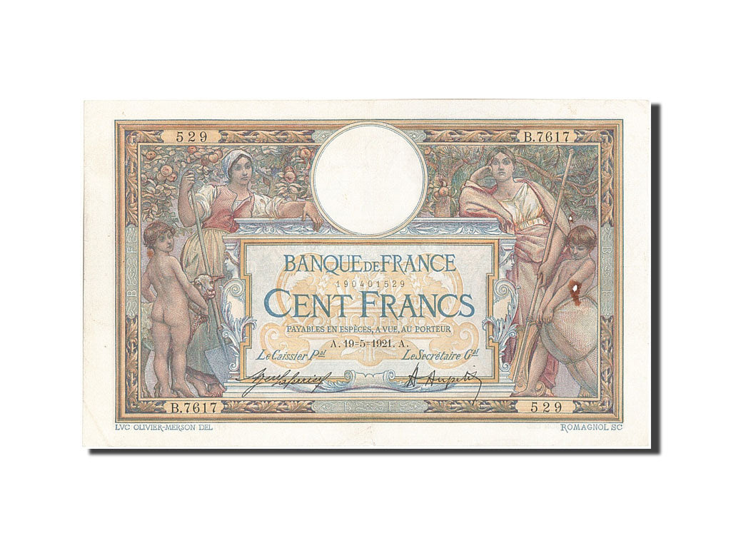 Geldschein, Frankreich, 100 Francs, 100 F 1908-1939 ''Luc Olivier Merson''