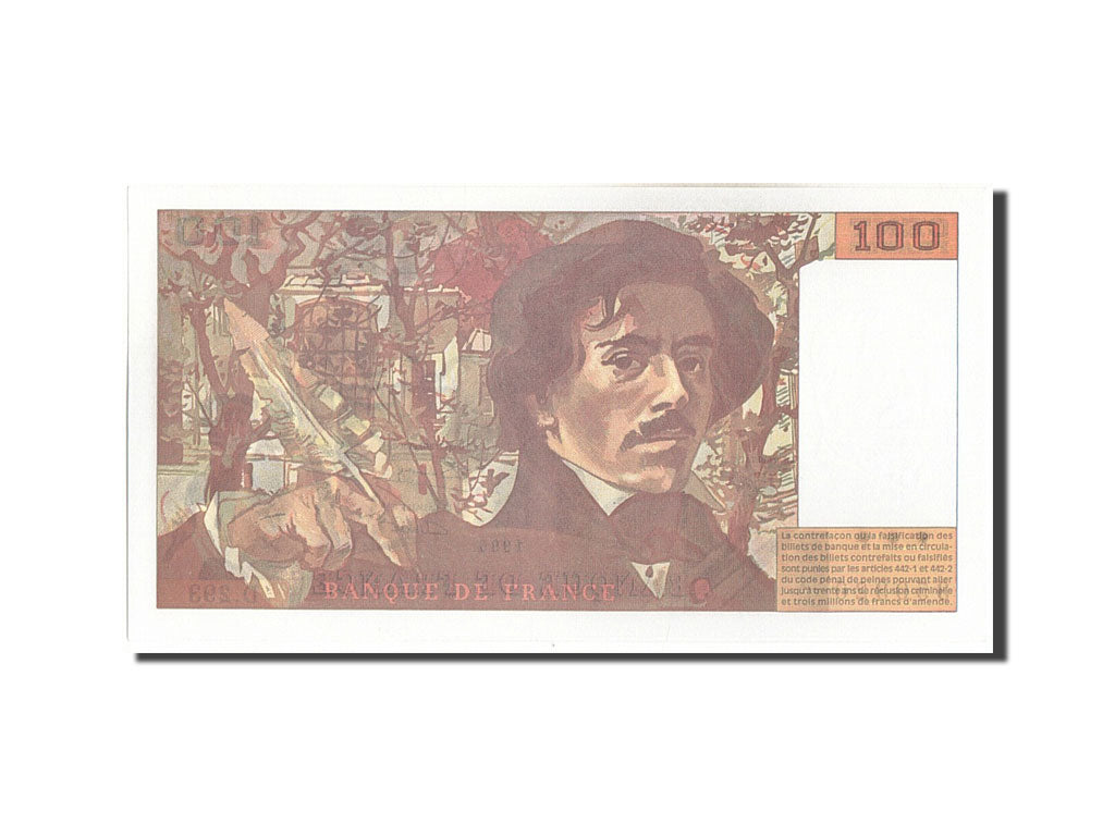 Banknot, Francja, 100 Francs, Delacroix, 1995, UNC(63), Fayette:69ter.2c