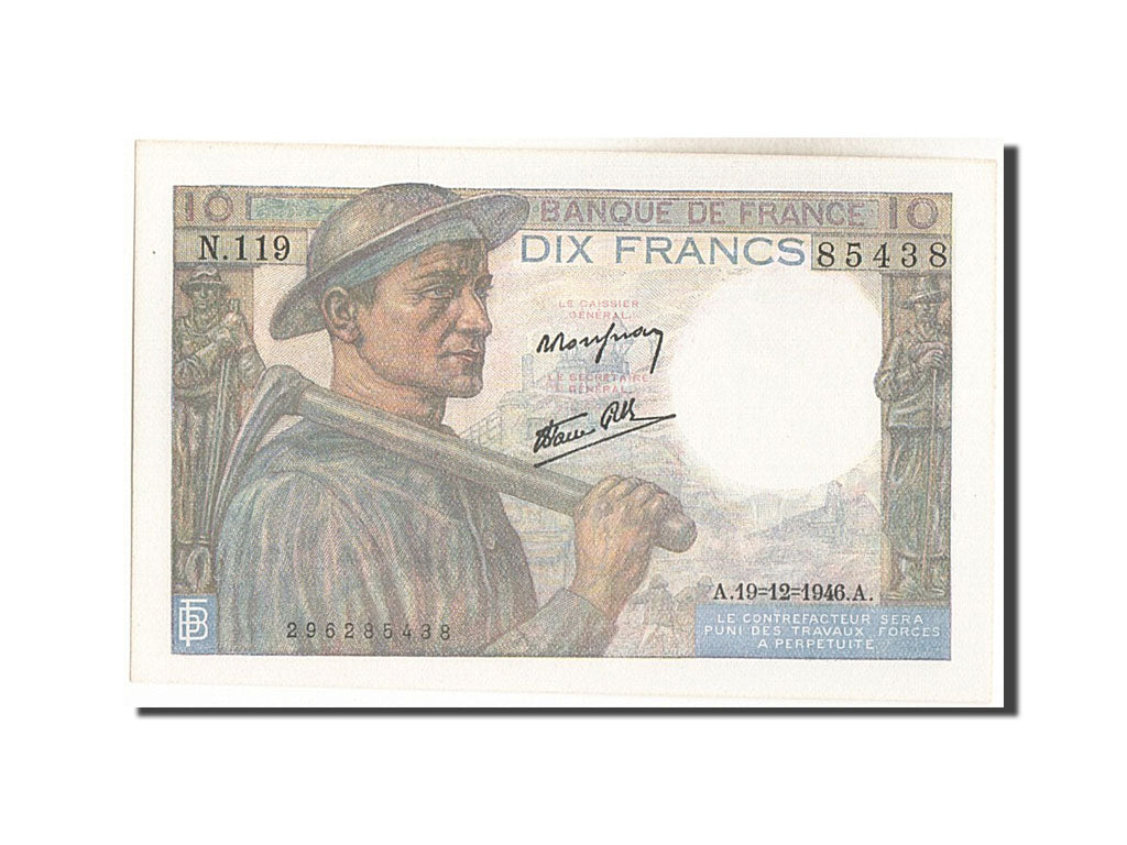 Banknote, France, 10 Francs, 10 F 1941-1949 ''Mineur'', 1946, 1946-12-19
