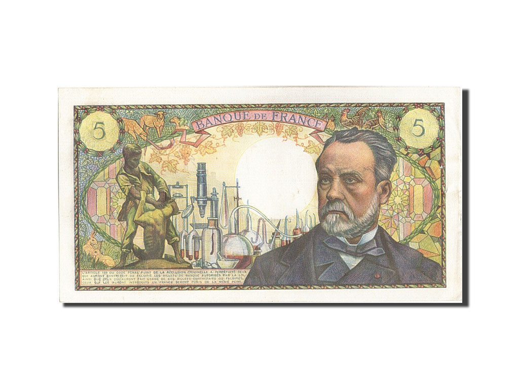 Geldschein, Frankreich, 5 Francs, 5 F 1966-1970 ''Pasteur'', 1968, SS+