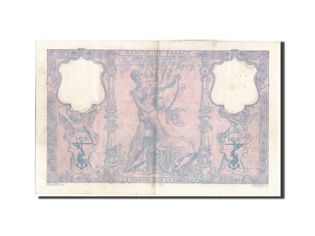 Banknote, France, 100 Francs, 100 F 1888-1909 ''Bleu et Rose'', 1908