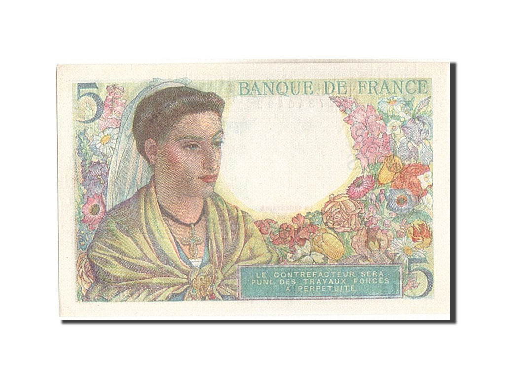 Banconote, Francia, 5 Francs, 5 F 1943-1947 ''Berger'', 1943, 1943-06-02, SPL