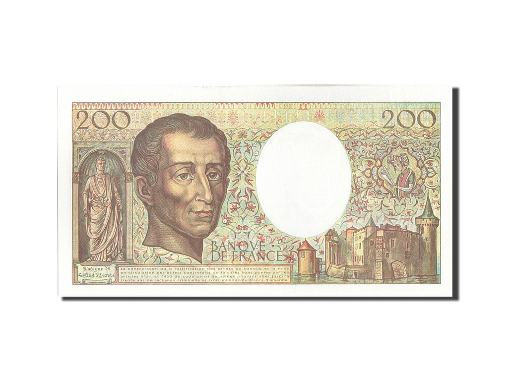 Billete, Francia, 200 Francs, 200 F 1981-1994 ''Montesquieu'', 1994, UNC