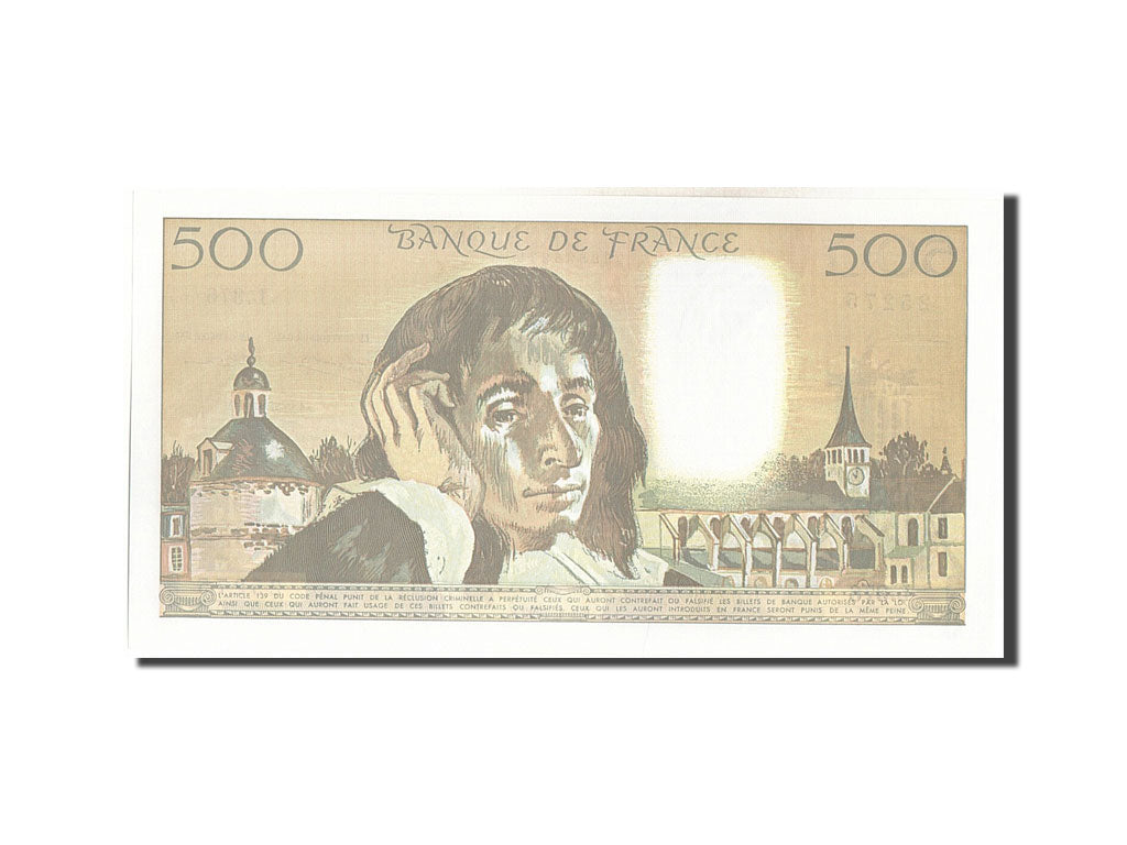 Geldschein, Frankreich, 500 Francs, 500 F 1968-1993 ''Pascal'', 1992