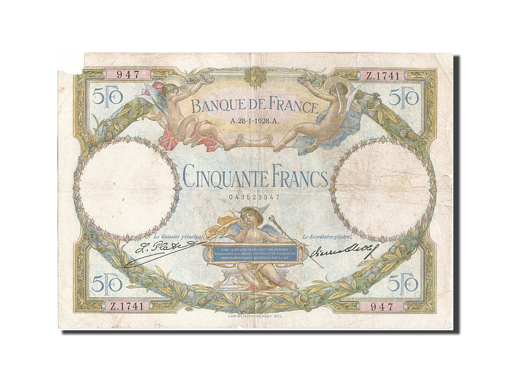 Billet, France, 50 Francs, 50 F 1927-1934 ''Luc Olivier Merson'', 1928