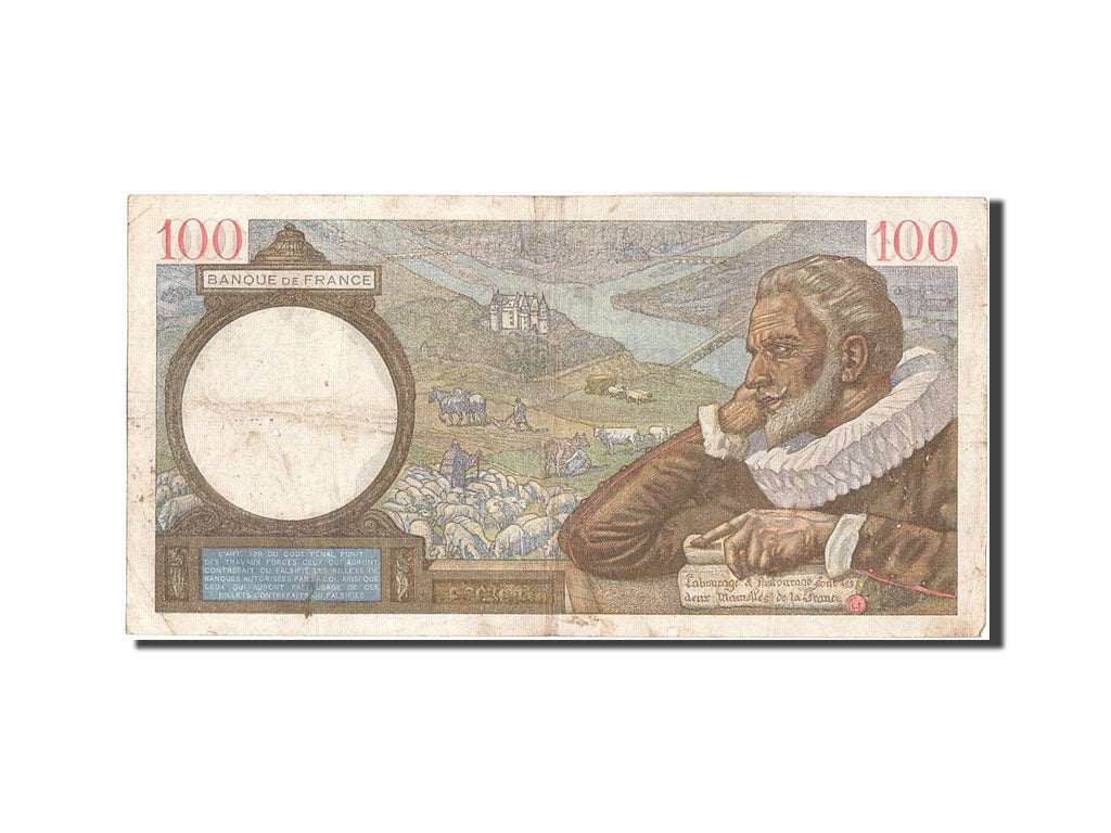 Banknot, Francja, 100 Francs, Sully, 1939, 1939-06-22, VF(20-25), Fayette:26.3