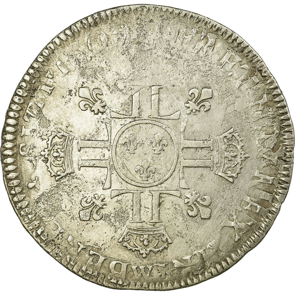 Coin, France, Louis XIV, 1/2 Écu aux 8L 2e type, buste du type aux palmes, 1/2