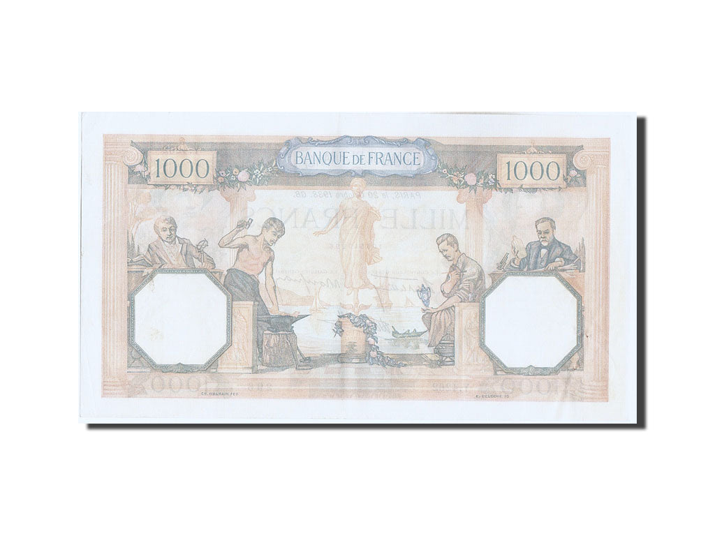 Banknot, Francja, 1000 Francs, Cérès et Mercure, 1938, 1938-10-20, AU(55-58)