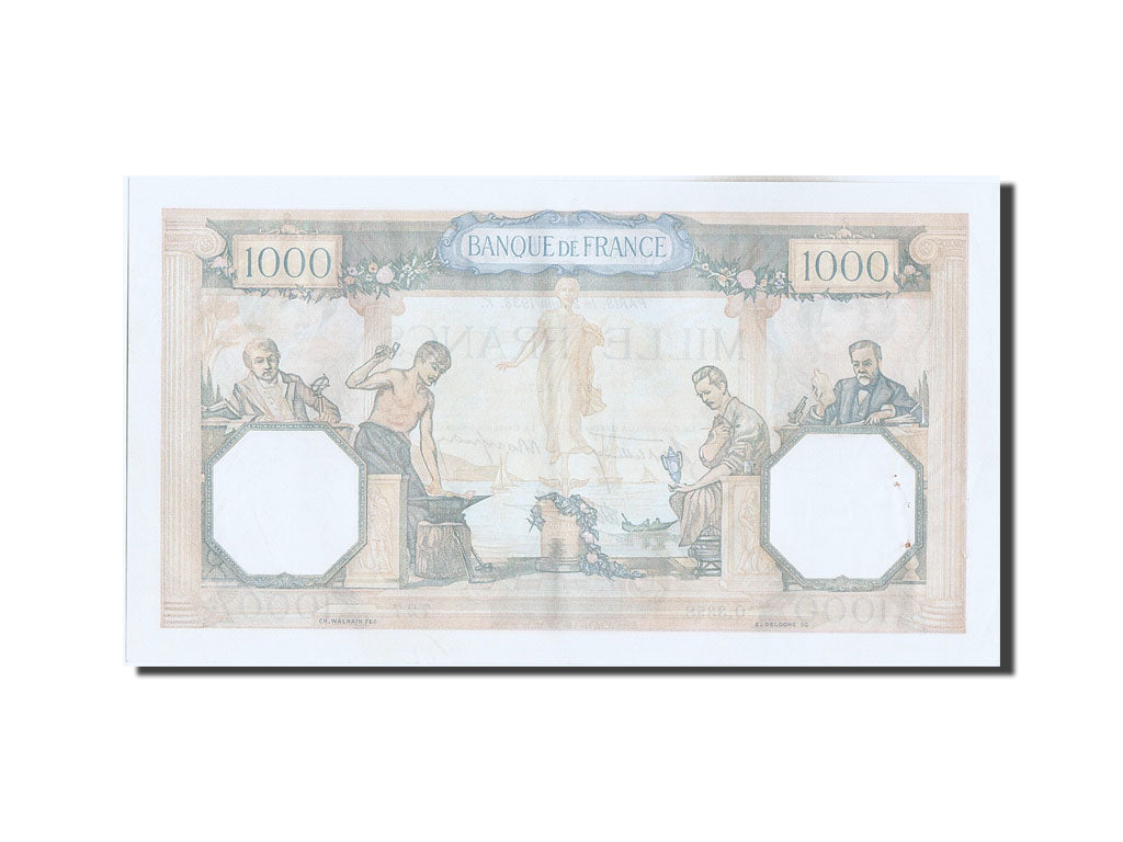 Banknote, France, 1000 Francs, 1 000 F 1927-1940 ''Cérès et Mercure'', 1938