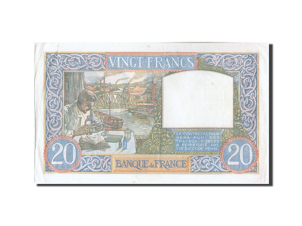 Billete, Francia, 20 Francs, 20 F 1939-1942 ''Science et Travail'', 1941