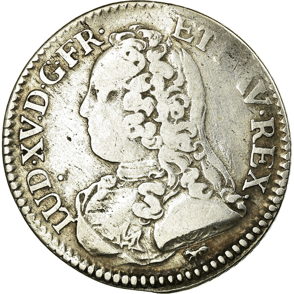 Moneta, Francia, Louis XV, 1/5 Écu aux branches d'olivier, 24 Sols, 1/5 ECU